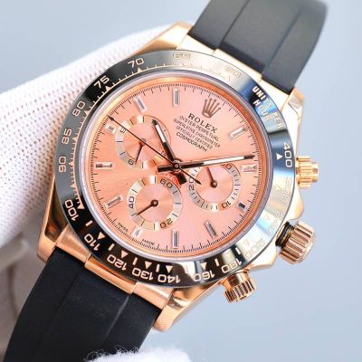 ROLEX Daytona Replica with Rose Gold 18K Gold 40MM Diameter Chroma Light Black Rose Gold Watch
